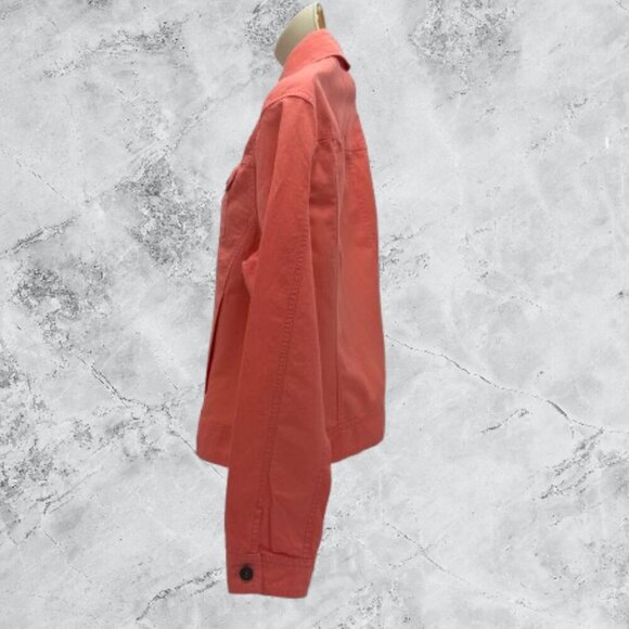 L.L. Bean Women's Orange Linen Cotton Button Up Jacket Size XS - Picture 4 of 8